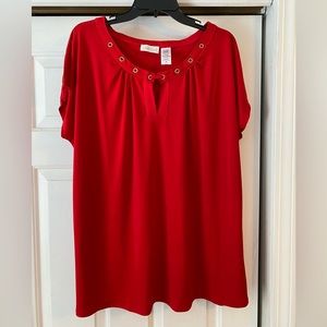 Red short sleeve dress shirt